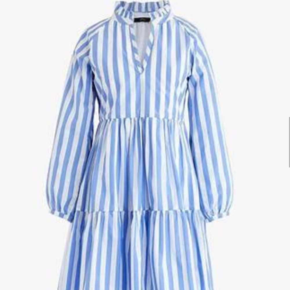 J Crew tiered cotton popper dress